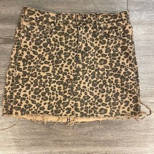 Cheetah print jean skirt